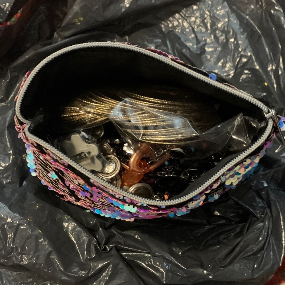 2lbs Jewelry Bundle in Sequin Embellished makeup Bag